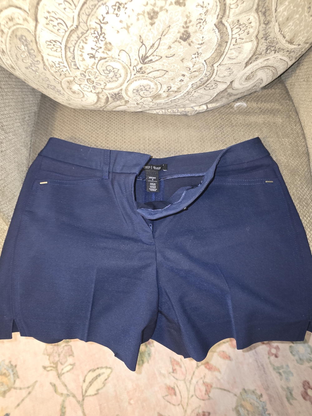 White House Black Market Navy  High-Rise Shorts